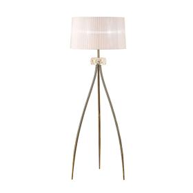 Loewe Antique Brass-White Floor Lamps Mantra Shaded Floor Lamps